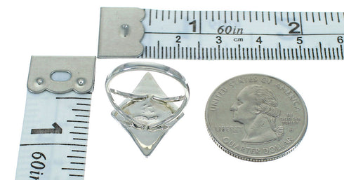 Southwest Multicolor Silver Ring Size 4-3/4 YX83323